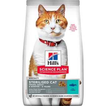 Hill's science plan steriliseret tørfoder til katte med tun 7 kg