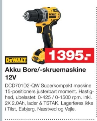 Bauhaus Dewalt bore- og skruemaskine tilbud