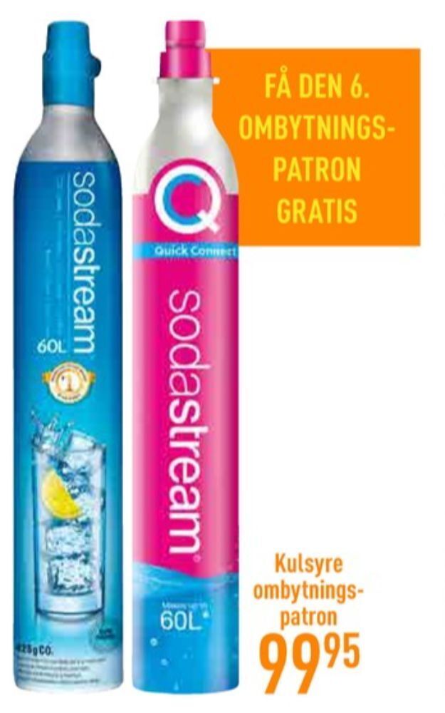 Sodastream kulsyrepatron tilbud hos Imerco