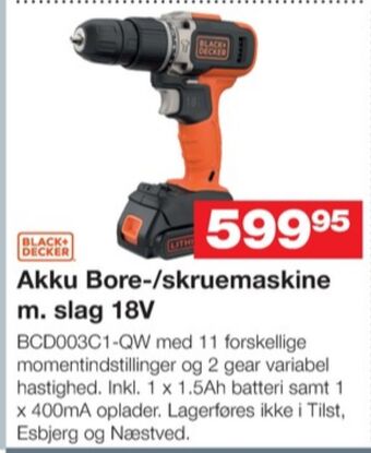 Bauhaus Black&decker bore- og skruemaskine tilbud