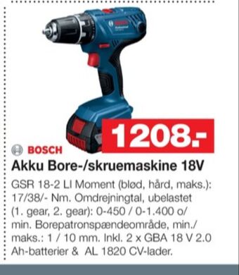 Blå bore- og skruemaskine