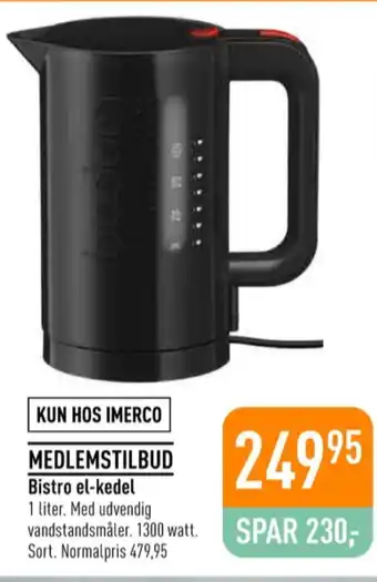 Imerco Bodum elkedel tilbud