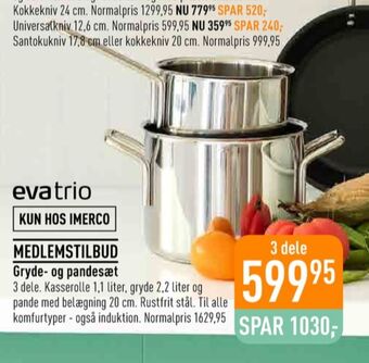 Imerco Eva trio grydesæt tilbud