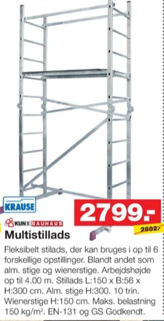 Bauhaus Krause stillads tilbud