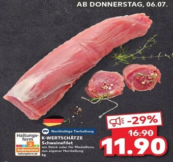 Kaufland DE K-WERTSCHÄTZE Schweinefilet tilbud