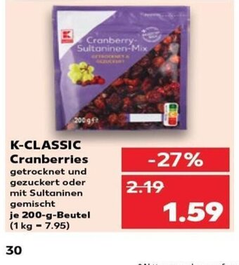 Kaufland K-CLASSIC Cranberries tilbud