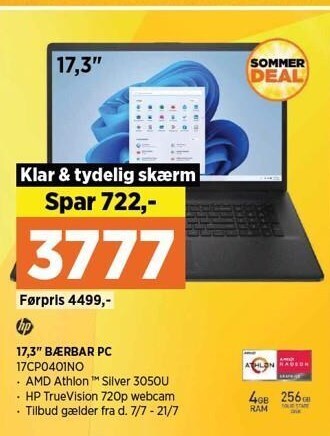 Power Hp 17,3 bærbar pc tilbud
