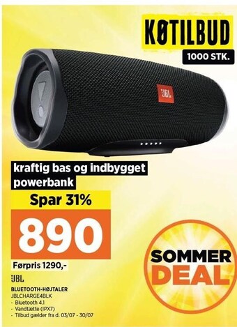 Power Jbl bluetooth-højtaler tilbud