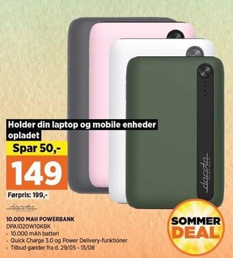Power Dacota 10.000 mah powerbank tilbud