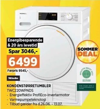 Power Miele kondenstørretumbler tilbud