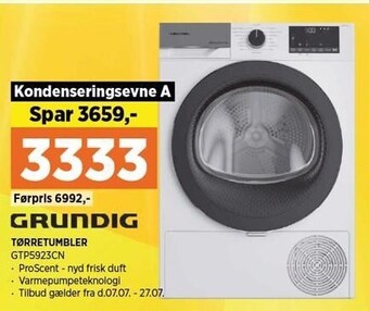 Power Grundig tørretumbler tilbud