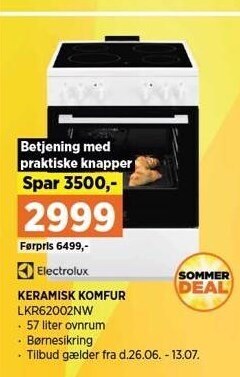 Power Electrolux keramisk komfur tilbud