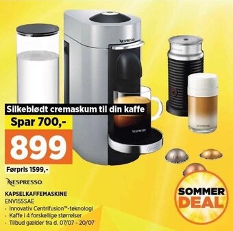 Power Nespresso kapselkaffemaskine tilbud