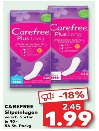 Kaufland CAREFREE Slipeinlagen tilbud