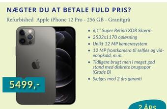 CBC Refurbished apple iphone 12 pro - 256 gb - granitgrå tilbud