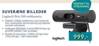 CBC Logitech brio 500 webkamera tilbud