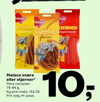 Coop 365 Malaco snøre eller stjerner tilbud