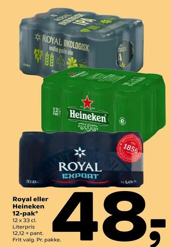 Coop 365 Royal eller Heineken 12-pak tilbud