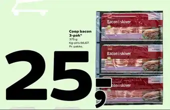 Coop 365 Coop bacon 3-pak tilbud