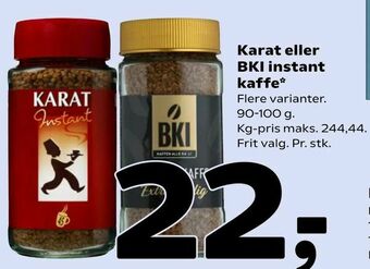Coop 365 Karat eller BKI instant kaffe tilbud