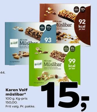 Coop 365 Karen Volf müslibar tilbud