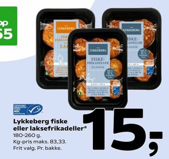 Coop 365 Lykkeberg fiske eller laksefrikadeller tilbud