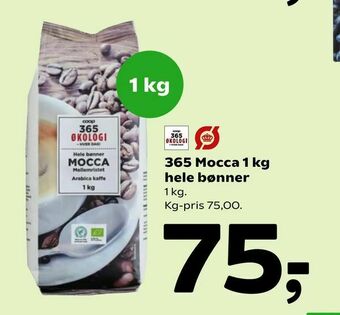 Coop 365 365 Mocca 1 kg hele bønner tilbud
