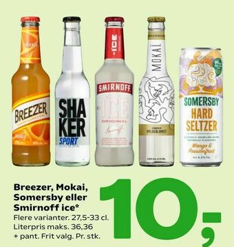Coop 365 Breezer, Mokai, Somersby eller Smirnoff ice tilbud
