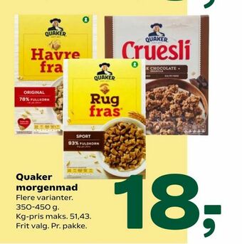 Coop 365 Quaker morgenmad tilbud