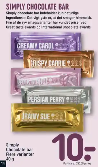 REMA 1000 Creamy carol chokoladebar tilbud