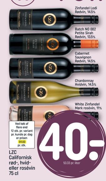 REMA 1000 Ukendt californisk rødvin tilbud