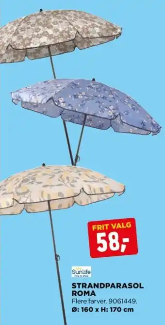 jem & fix Sunlife strandparasol tilbud