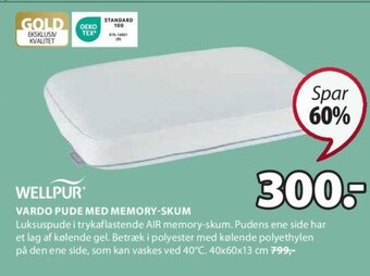 JYSK VARDO PUDE MED MEMORY-SKUM tilbud