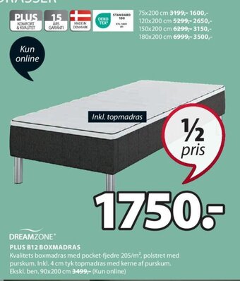 JYSK PLUS B12 BOXMADRAS tilbud