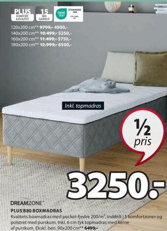 JYSK PLUS B80 BOXMADRAS tilbud