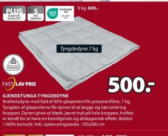 JYSK GJENDETUNGA TYNGDEDYNE tilbud