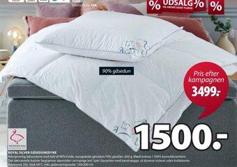 JYSK ROYAL SILVER GÅSEDUNSDYNE tilbud