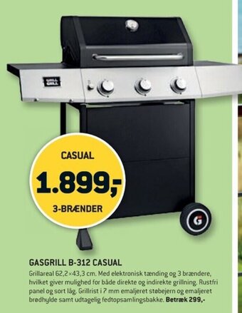XL-BYG GASGRILL B-312 CASUAL tilbud