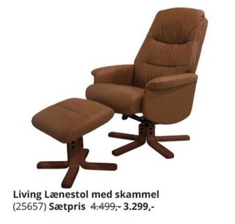 My Home Living Lænestol med skammel tilbud