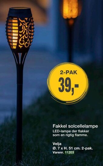Harald Nyborg Fakkel solcellelampe tilbud