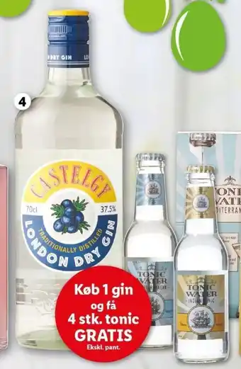 Lidl London Dry Gin og Tonic Water 70cl/4x200ml tilbud