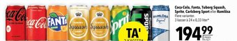 Citti Coca-Cola, Fanta, Tuborg Squash, Sprite, Carlsberg Sport eller Ramlösa Flere varianter. tilbud