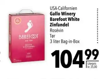 Citti USA-Californien Gallo Winery Barefoot White Zinfandel Rosévin tilbud