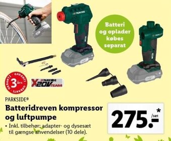 Lidl Parkside Batteridreven Kompressor og Luftpumpe tilbud