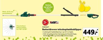 Lidl Parkside Batteridreven teleskophækkeklipper tilbud
