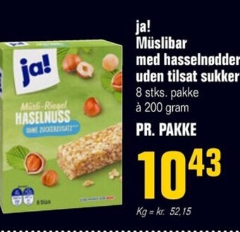 Otto Duborg ja! Müslibar med hasselnødder uden tilsat sukker tilbud