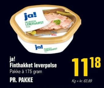 Otto Duborg ja! Finthakket leverpølse Pakke à 175 gram tilbud
