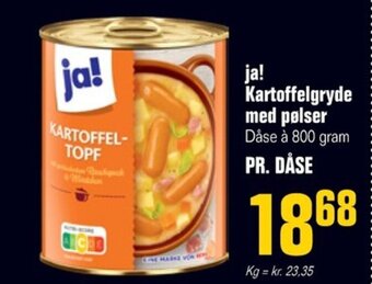 Otto Duborg ja! Kartoffelgryde med pølser Dåse à 800 gram PR. DÅSE tilbud