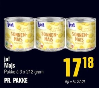 Otto Duborg ja! Majs Pakke à 3 x 212 gram PR. PAKKE tilbud
