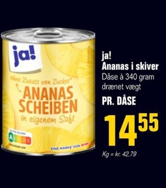 Otto Duborg ja! Ananas i skiver Dåse à 340 gram drænet vægt tilbud